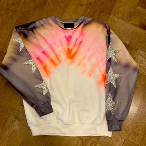 Tie dye Carmar sweatshirt with sequins star detail